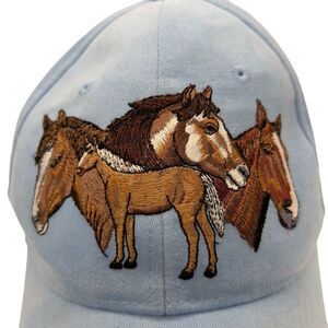 🐴Vintage 90’s Wild Horses Embroidered Hat Jackson hole Wyoming ranch hat